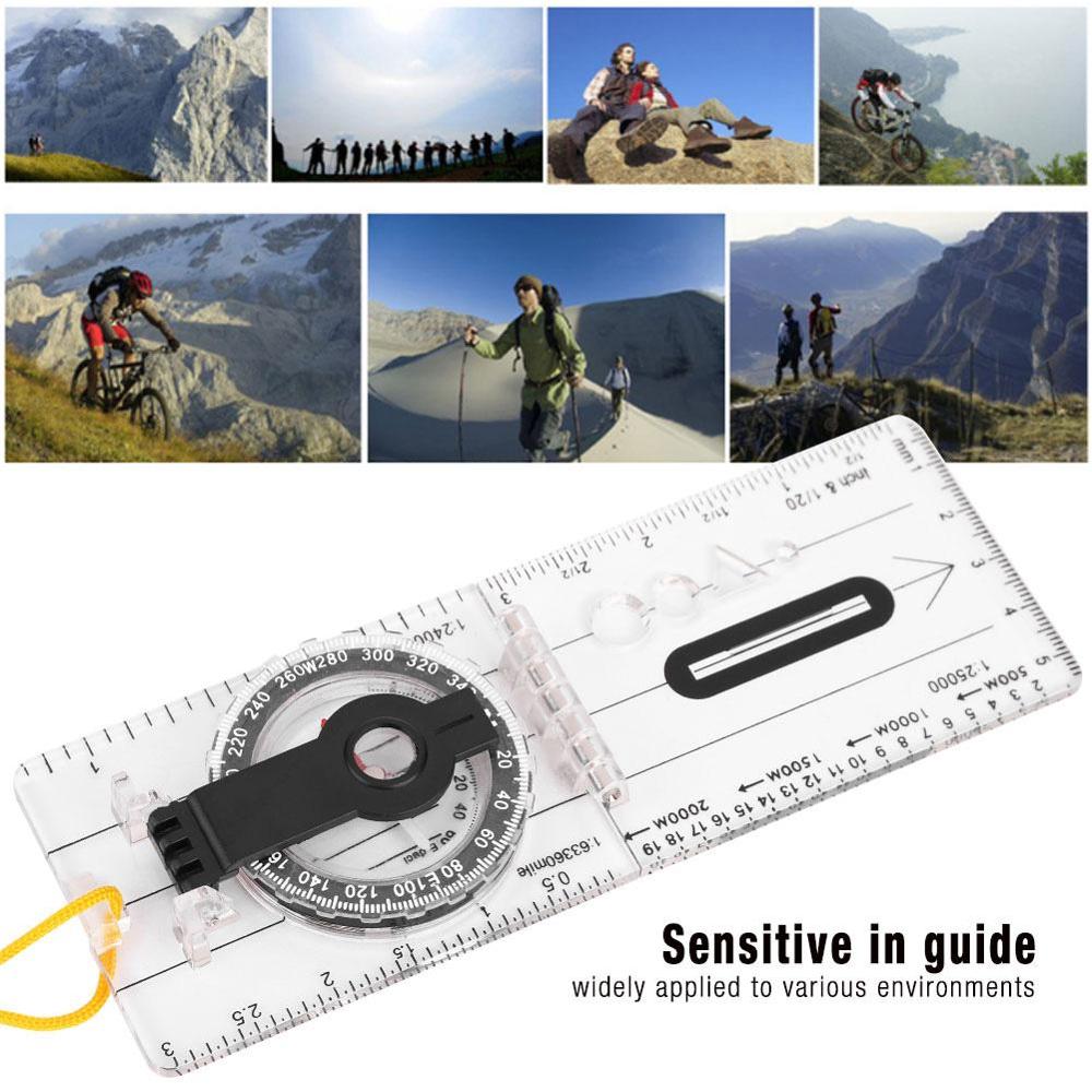 Foldable Multifunctional Map Ruler Scale Compass Outdoor Products Lightweight Portable Outdoor Gadgets