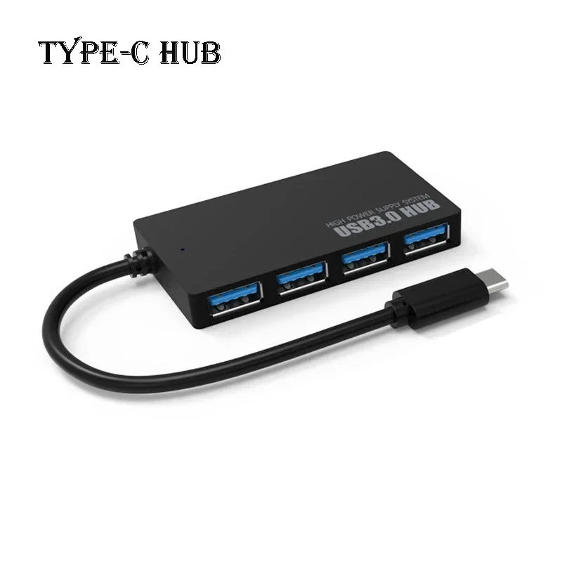 Adaptateur Hub USB 3.0 haute vitesse, 4 Ports, séparateur de câble de données, extenseur, prise en charge de plusieurs systèmes, adaptateur Multi USB Plug and Play: Gris sidéral