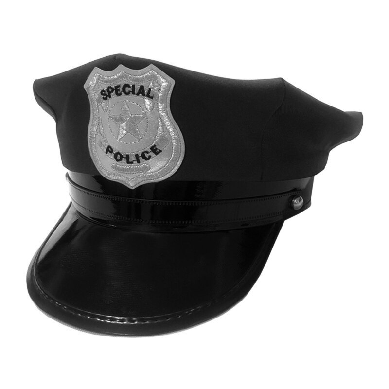 Cosplay Police Hat Halloween Costume Party Supplies Special Police Props: Black