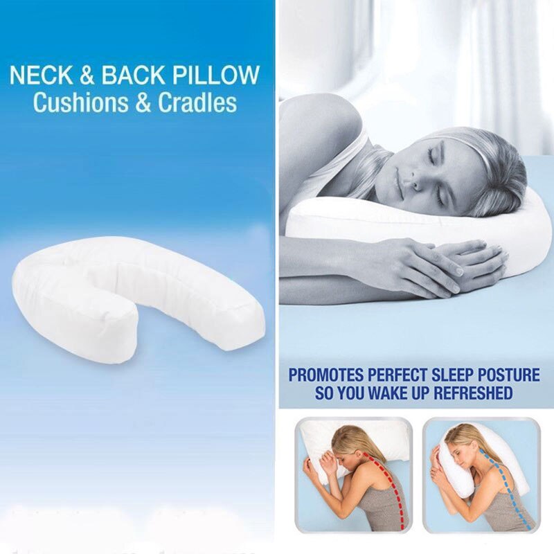 U Shaped Sleep Side Pillow Sleep Buddy Waist Support Protection Cotton Cushion Therapeutic Solid Neck And Spine Sleep Healthly