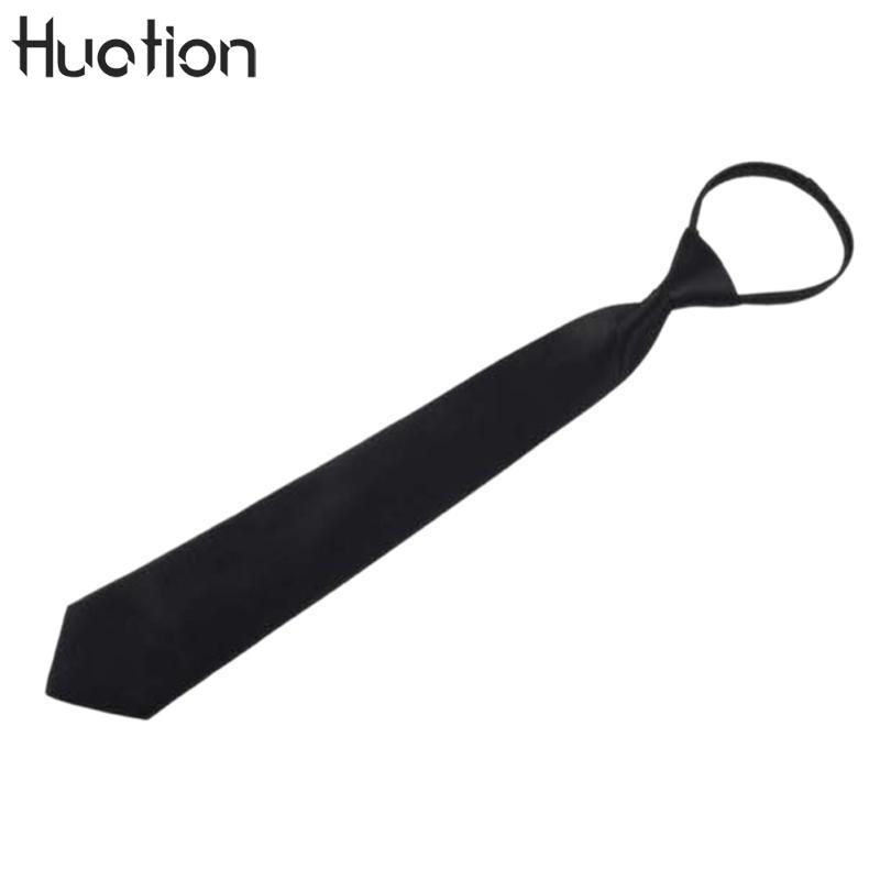 Corbata de cremallera perezosa para hombre, corbata negra informal, corbata mate, corbata negra personalizada para caballero