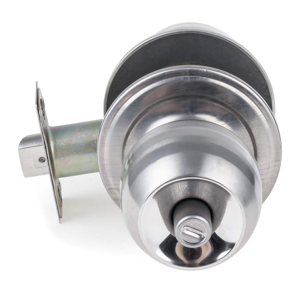 Stainless Steel Round Internal Door Lock Entrance Passage Entry Keyed Door Knobs Handle Bedroom Bathroom Livingroom