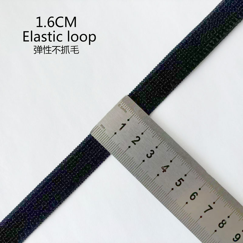 Elastische klittenband, elastische lusband, geen zelfklevende lusstrips, nylon stof, naai doe-het-zelf riem, draaddoekaccessoires: Black