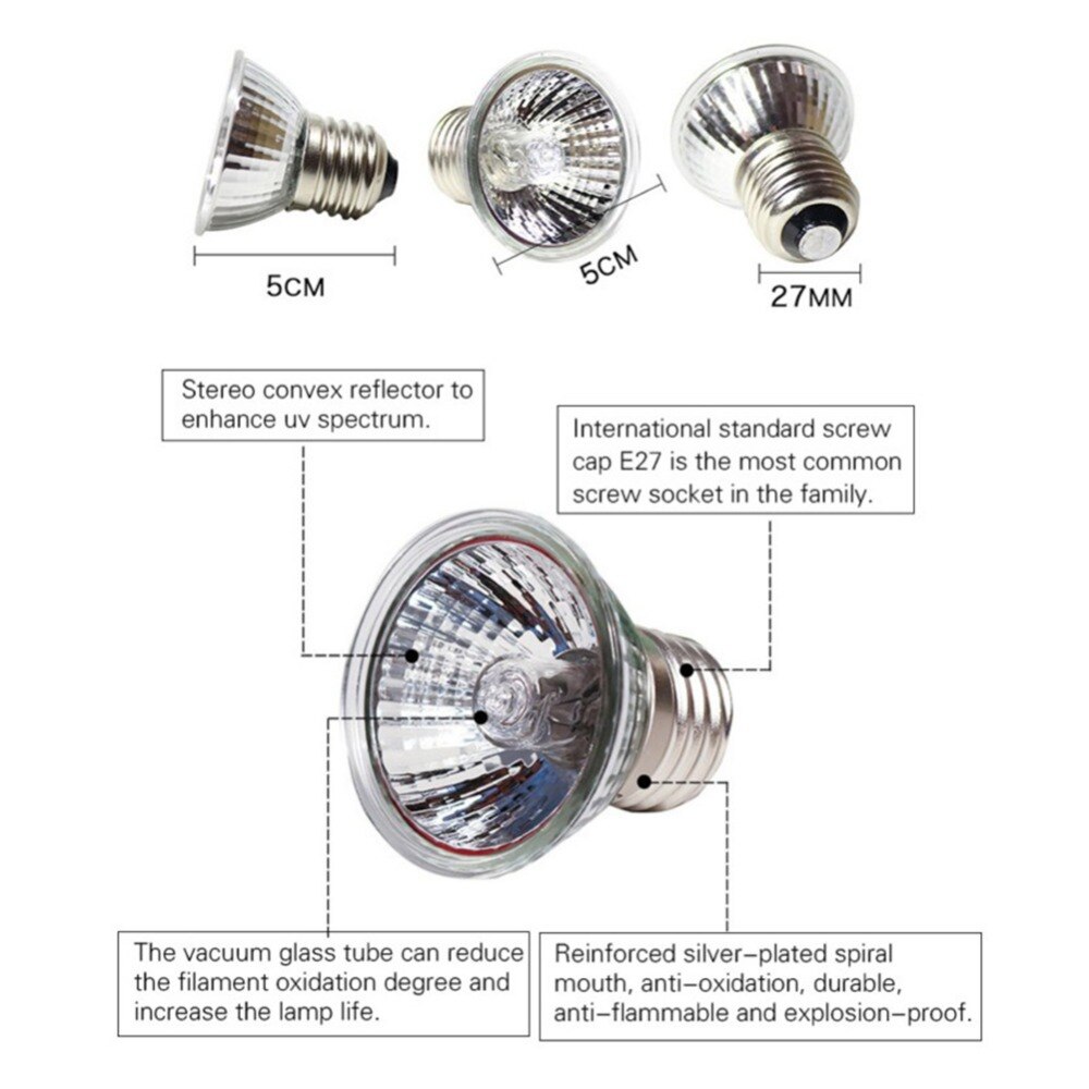 E27 uvb+uvb 3.0 reptielenlamp lamp schildpad zonnebad uv-lampen verwarmingslamp amfibieën hagedissen temperatuurregelaar