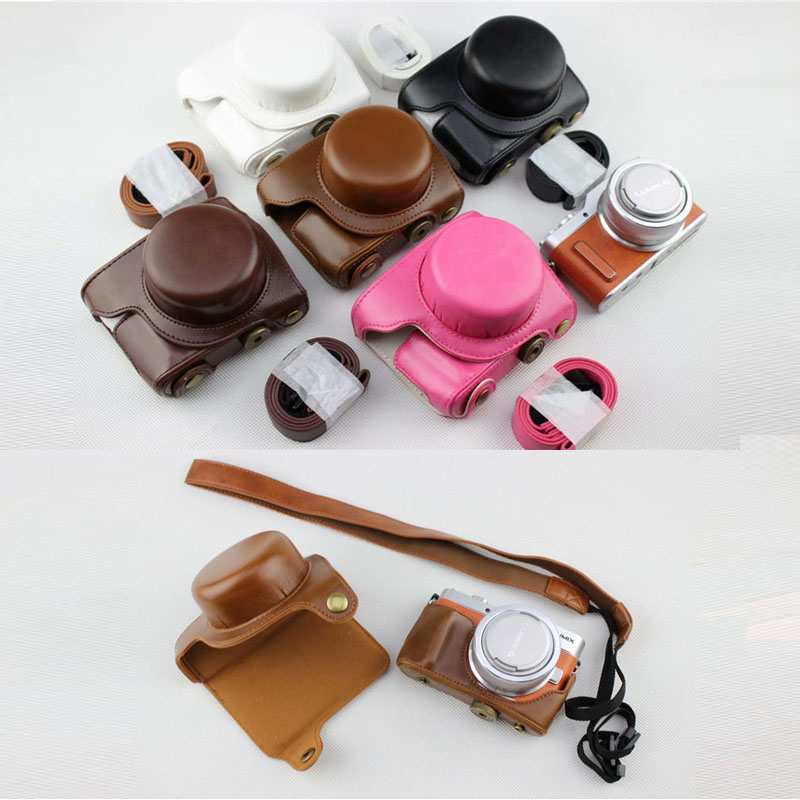 PU Camera Leather Case Cover Voor Panasonic Lumix DC-GF10 GF9 GF8 GF7 GX900 GX950 GX850 GX800 Camera Tas Met Schouder band