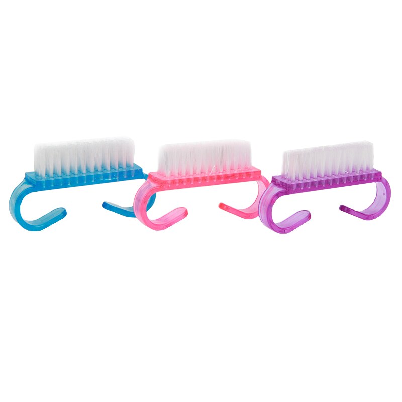 50 Uds. Mini cepillos de plástico para Nail Art, mezcla de colores, eliminador de polvo suave, cepillo de limpieza de ángulo pequeño, herramientas de cuidado de uñas para manicura