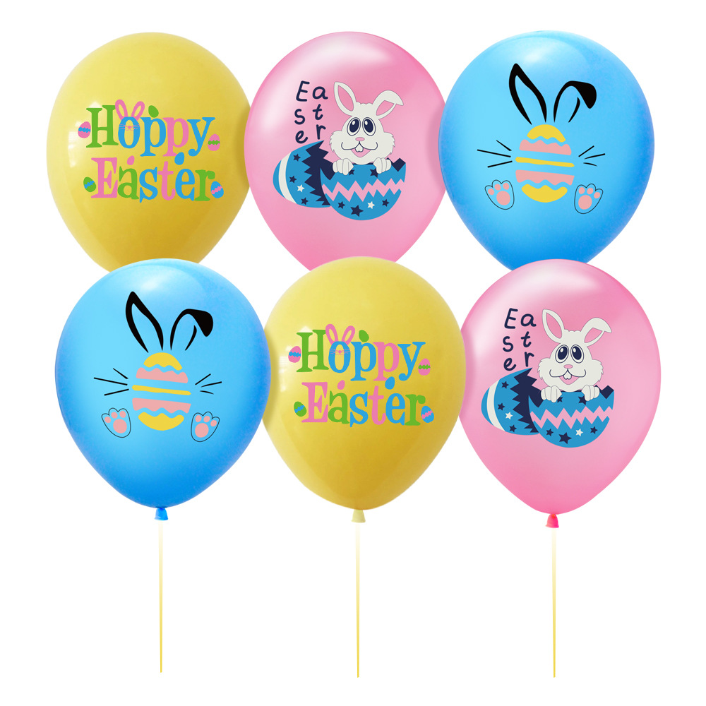 100Pcs 12Inch Happy Easter Latex Ballon Leuke Paasei Konijn Bunny Ballonnen Voor Kinderen Verjaardag Pasen Party Decor baby Douche