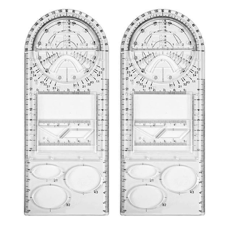 2Pcs Multifunctional Geometric Ruler Drawing Ruler... – Vicedeal