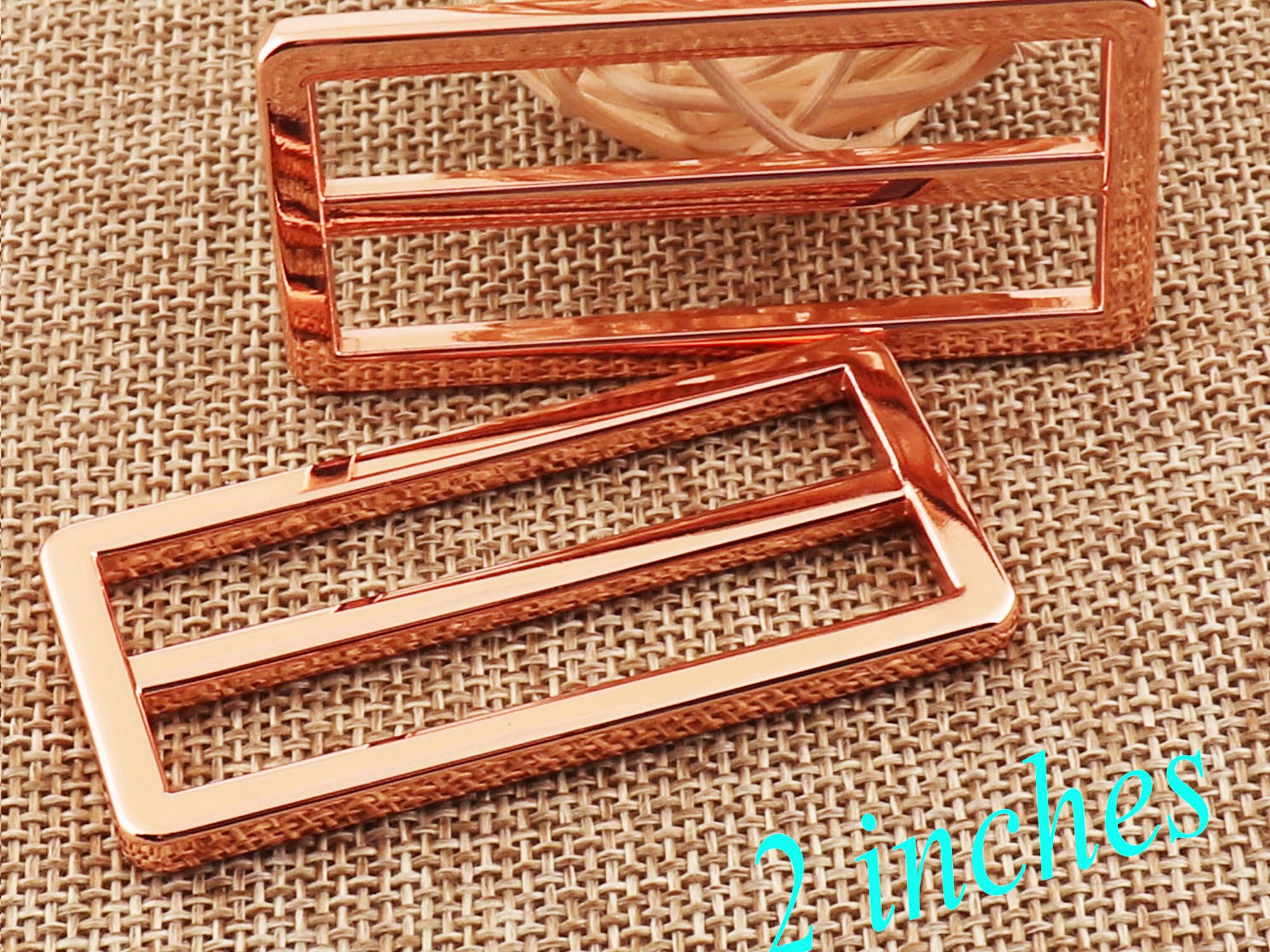 50mm 8 pcs Gold/Rainbow/Rose Gold Slide Buckles Strap Fasteners Belt Adjuster Buckles Metal Purse Purse Hardware 2" Buckle: Rose Gold