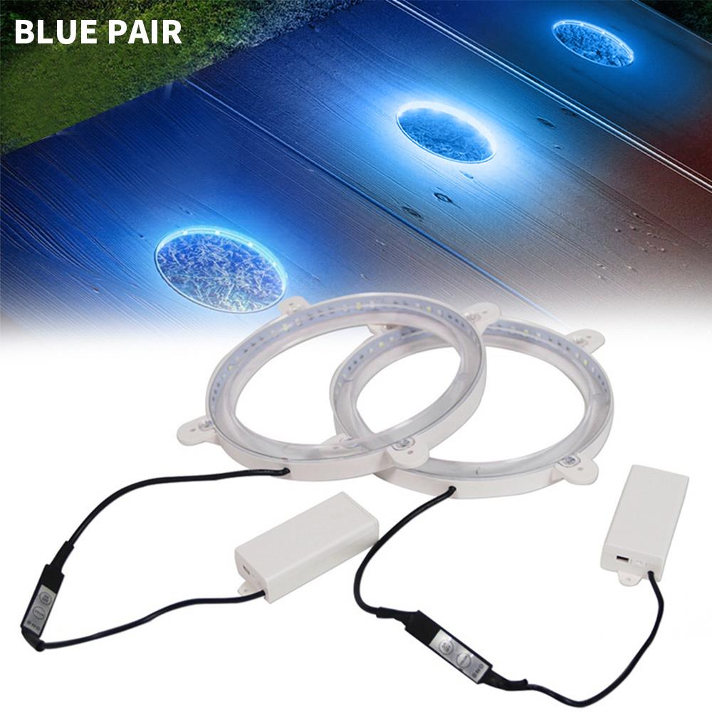 Voltage 5V Draagbare Dimbare Universele Cornhole Lights Night Lights Zandzakken Cornhole Spel Nachtlampje Led Ring Licht: blue pair