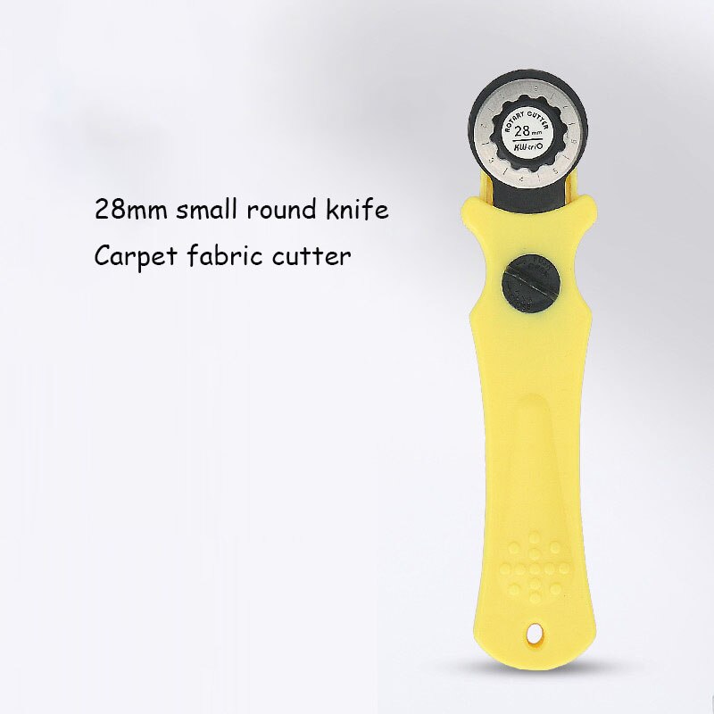 45mm Large Round Knife Cloth Cutter One-handed Operation Carpet Cloth Cloth Cutter Leather Cutter Utility Knife: Yellow 28mm