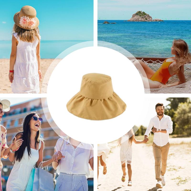 Beach Sun Visors Foldable Sun Protection Hat For Women Summer Wide Brim Hats Breathable For Seaside Swimming Pool