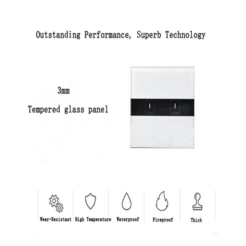 Smart Light Switch Home Automation Module Wifi Wireless Remote Control Wall Light Press Timer Switch 1 Gang With Glass Panel E