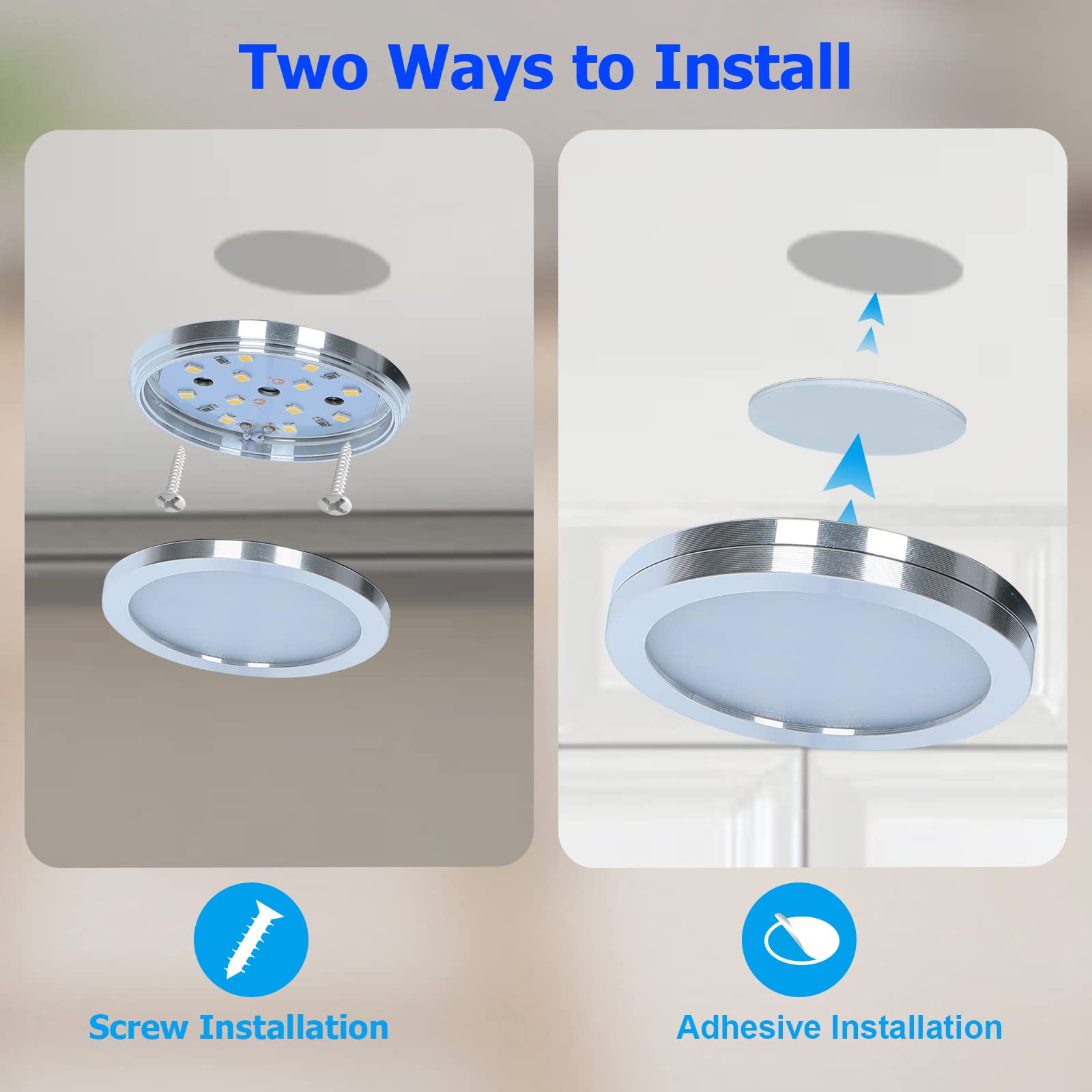Led-lys til underskap, pucklys, utstillingshylle, benkeplatebelysning, campingvogn, bobil, innvendig spotlampe med 5 vusb-brytere
