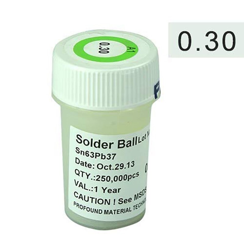 PMTC 250K Leaded BGA Solder Ball 0.2/ 0.25/ 0.3/ 0.35/ 0.4/ 0.45/ 0.5/ 0.55/ 0.6/ 0.65/ 0.76mm for BGA Rework Reballing Kit