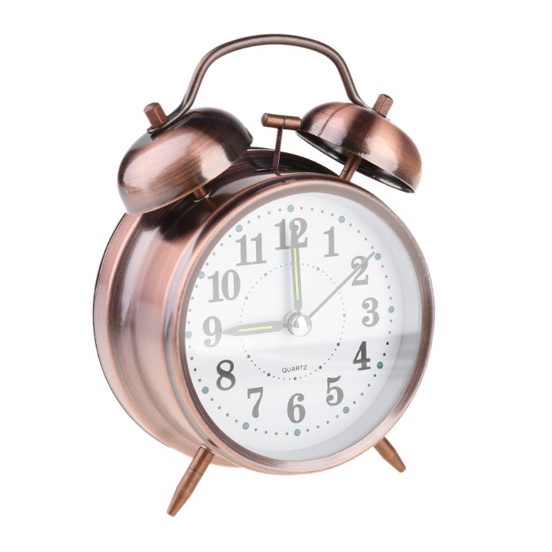 4\ " wekker retro luide dubbele bel mechanische sleutelopwindtimer  qx2e