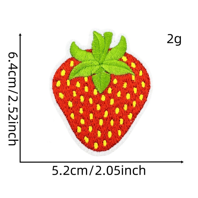 rot Erdbeere Obst Joghurt Milch Kuchen Mädchen Aufbügeln NäHenne bestickte Abzeichen Flecken DIY T-Shirt Rucksack Kleidung Applikationen Aufkleber: Antike Silber