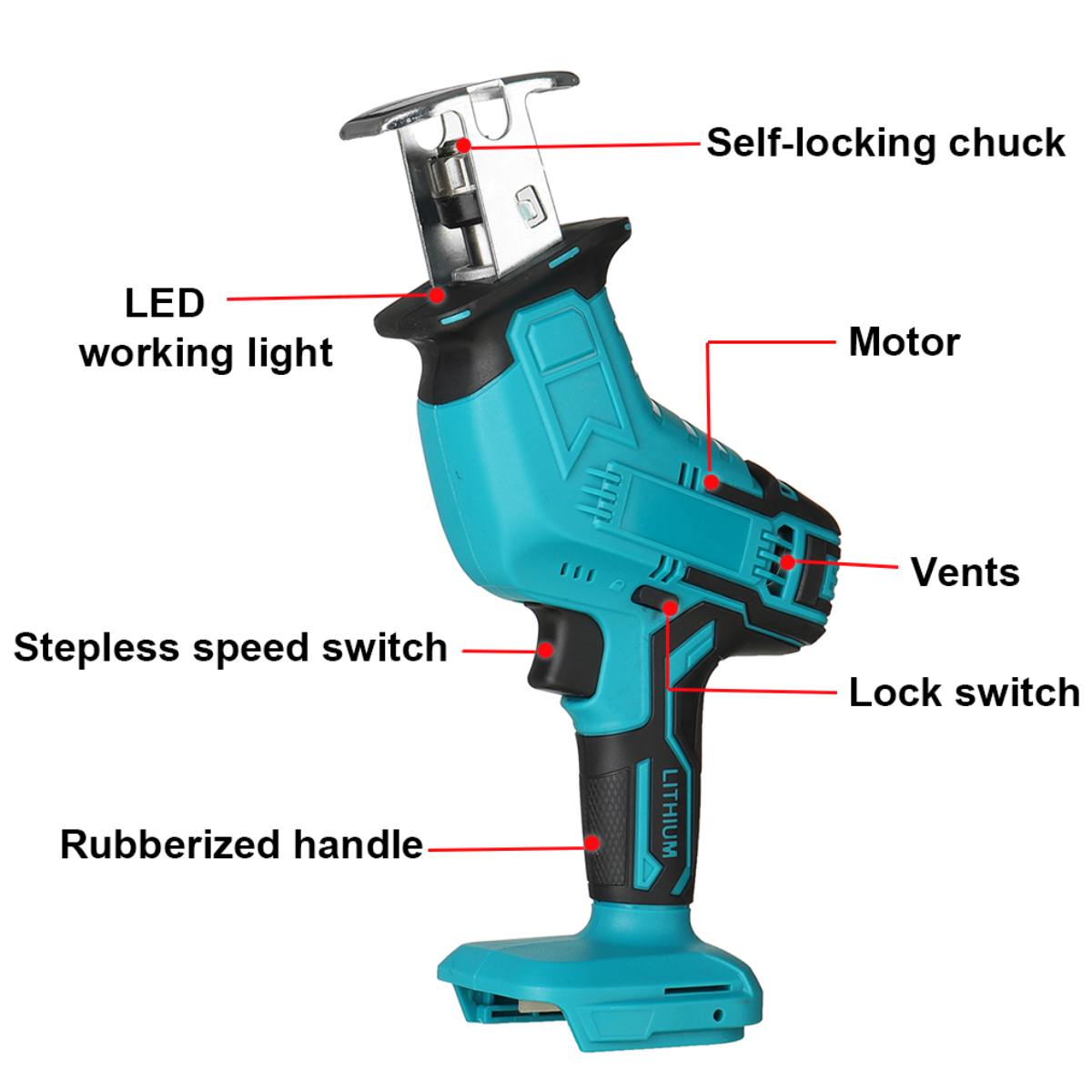Cordless Reciprocating Saw 3000rpm 18V Portable Electric Saw Metal Wood Cutting Machine for Makita 18V Battery