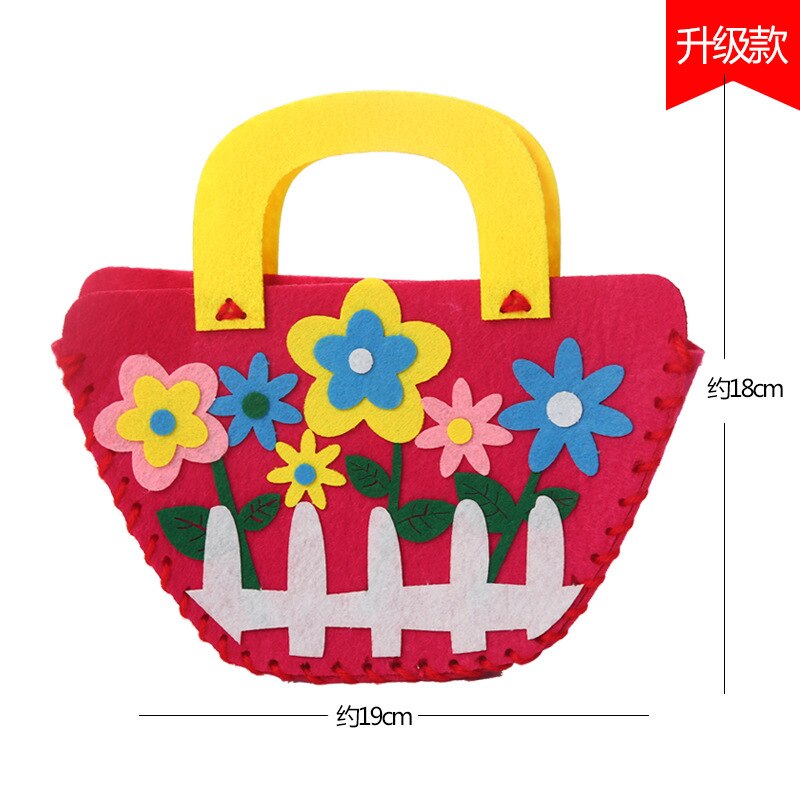 Bolsa de tela con dibujos animados para niños, bolso de mano para guardería, hecho a mano, Material de producción , paquete artesanal: 2