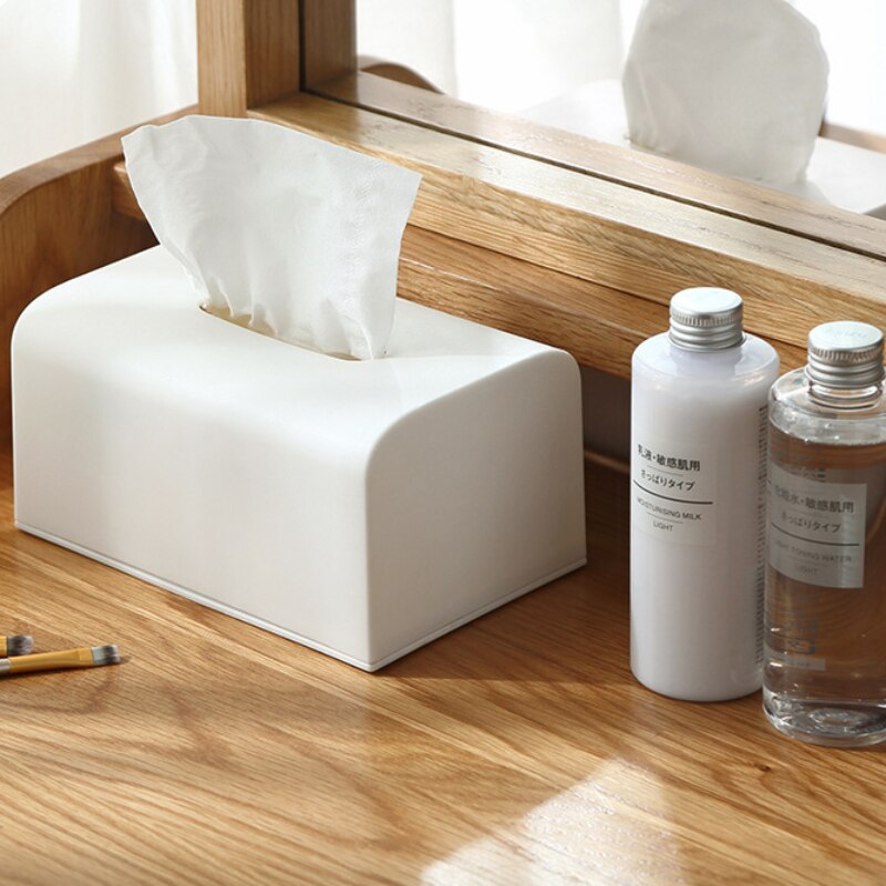 Scatola di fazzoletti di plastica per uso domestico scatola di fazzoletti di carta quadrata porta tovaglioli per auto scaffale di stoccaggio per cucina scatole di fazzoletti semplici ed eleganti