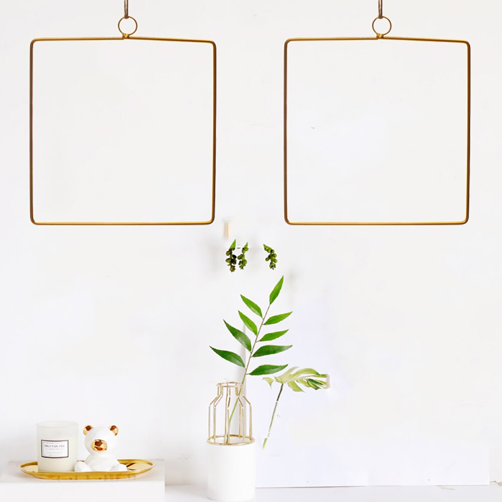 Veggheng i nordisk stil smijernshylle diy kunstig blomsterstativ hamptau anheng hjem bryllup geometrisk veggdekor