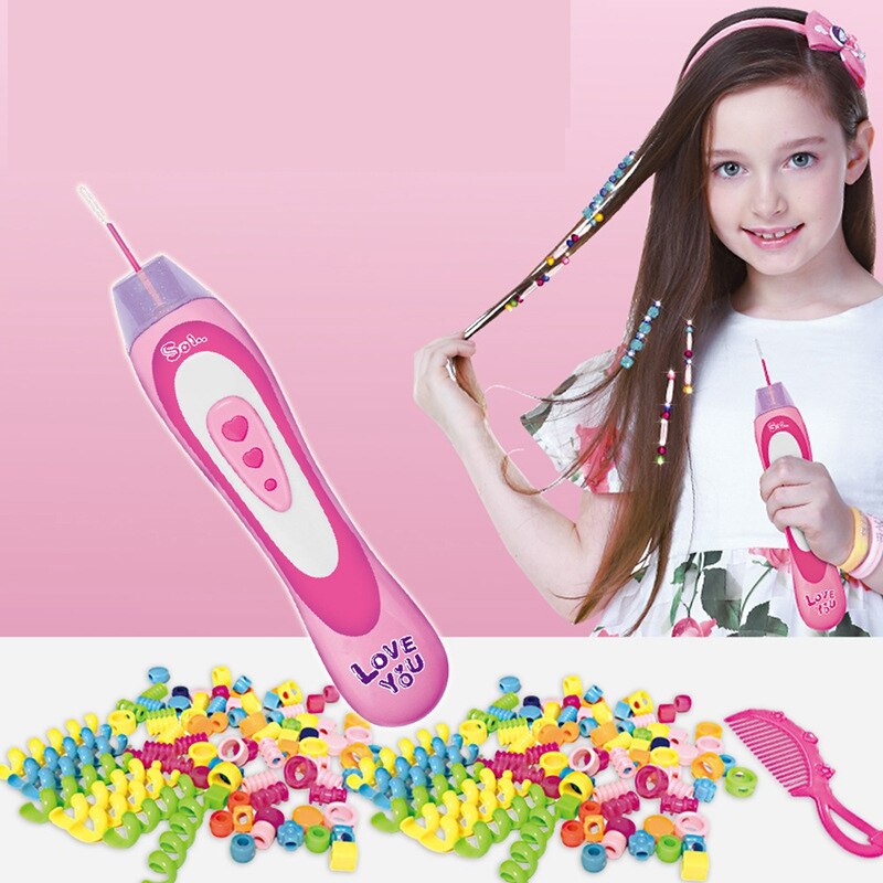 Diy-frisuren-flechtgerät, automatisches gerät, buntes seilarmband, machen-hoch, einfaches flechtspielset für mädchen, spielzeug zum rollenspiel