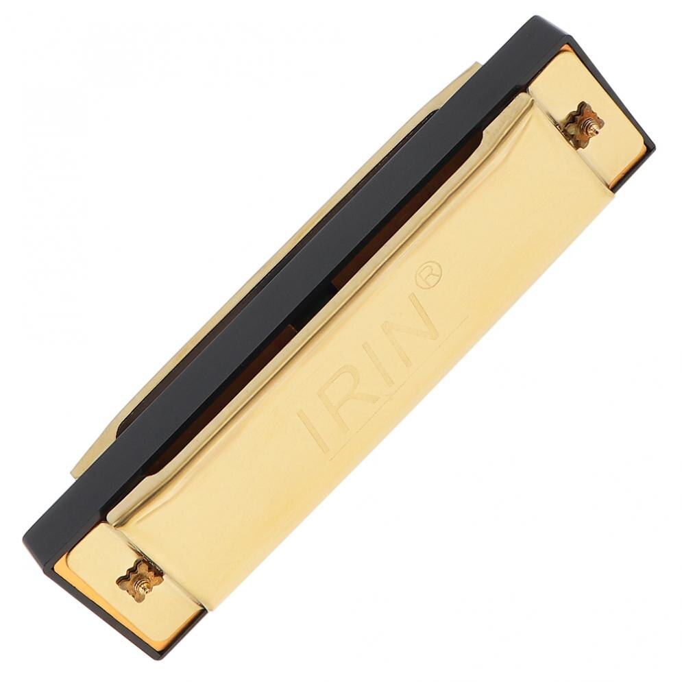 Gold 10 Hole 20 Tone Blues Harmonica Key Ofc Mondharmonica Met Zwarte Opbergdoos