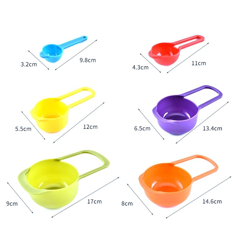 6PCS Accurate Measuring Spoon Scale Measuring Spoon Tablespoon Teaspoon Gram Scoop Household