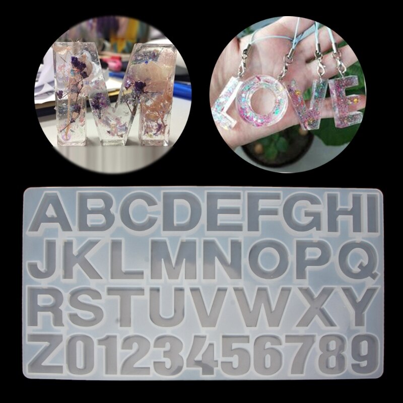 36PCS Handmade Jewelry Making Tool Alphabet Letters Numbers DIY Silicone Mould