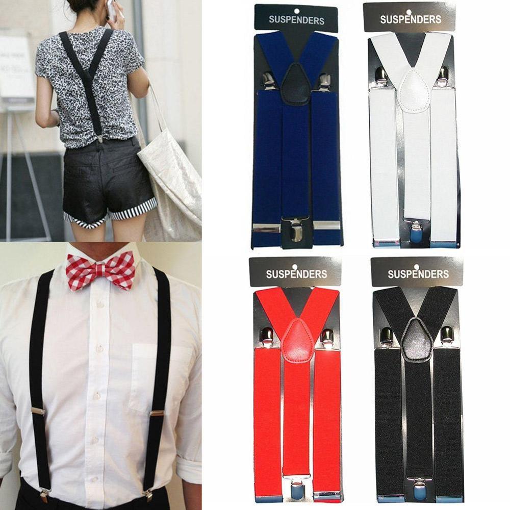 Suspenders Men Classic Pants Strap Y Back 120cm Casual 4 Clips Trouser Belt Elastic Retro Braces Suspender Male N3K1