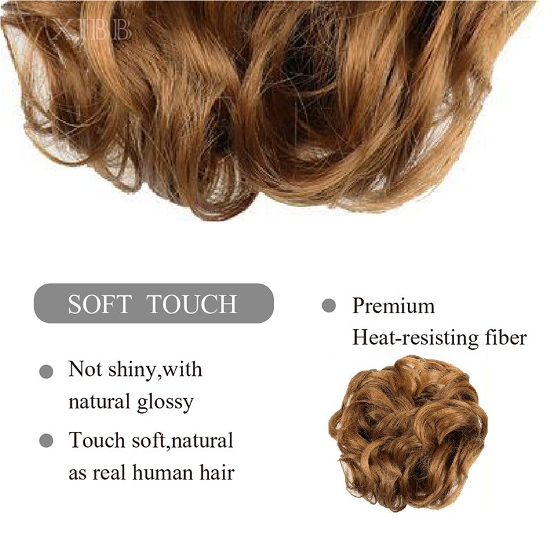 XJBB sznurek krótki syntetyczny przyrząd robić koka z włosów elastyczna gumka Chignon kręstożek kok peruka treska dla kobiet