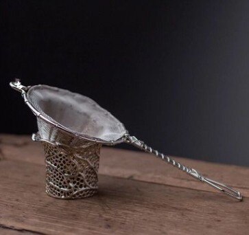 Filtro de té hecho a mano, coladores de hojas de cobre, colador de té, accesorios, juego de té: 08