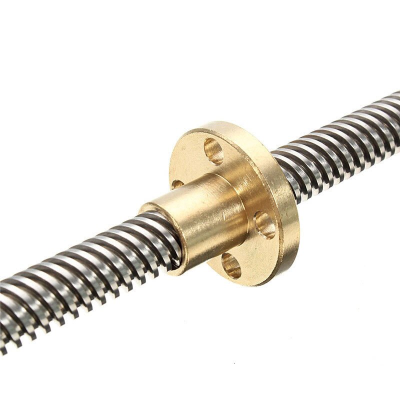 3D Printer Parts T8 Lead Screw OD 8mm Pitch 2mm 350mm 400mm 500mm with Brass Nut for Stepper Motor Threaded Rod Stainless Lead