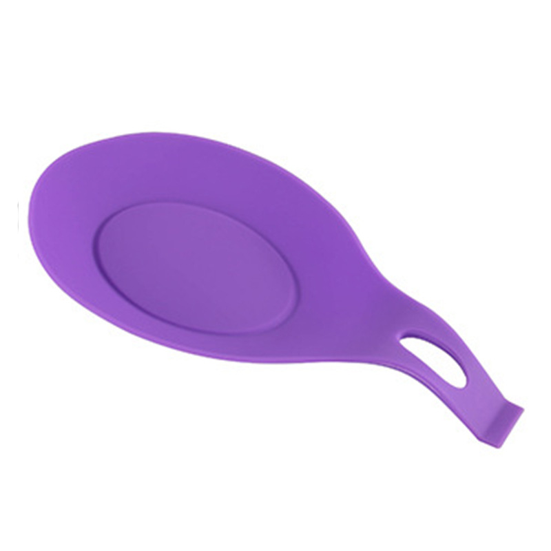 Silicone Spoon Shelf Insulation Heat Resistant Spoon Tray Holder Drink Glass Coaster Tray Spoon Pad Kitchen Accessories: purple