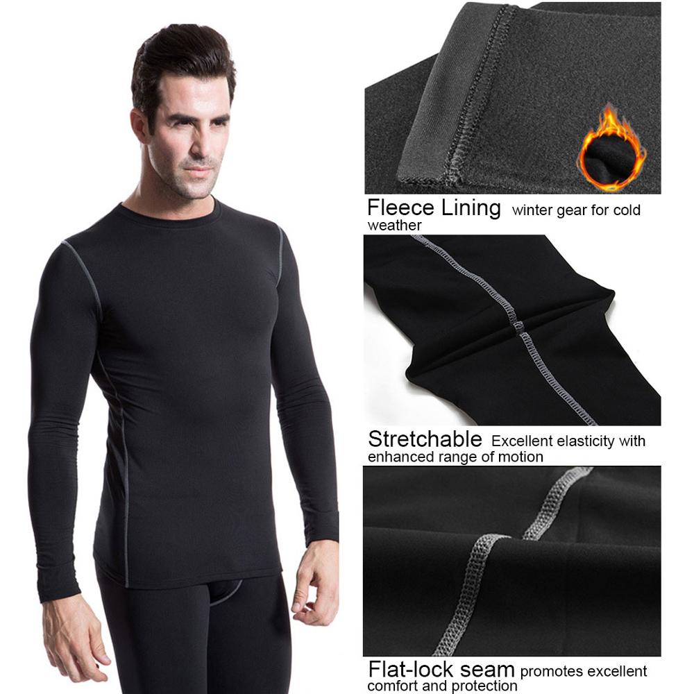 LANBAOSI Men Set Thermal Fleece Underwear for Winter Compression Tight Top&Bottom -Dry Warm Lined Long Johns Lightweight