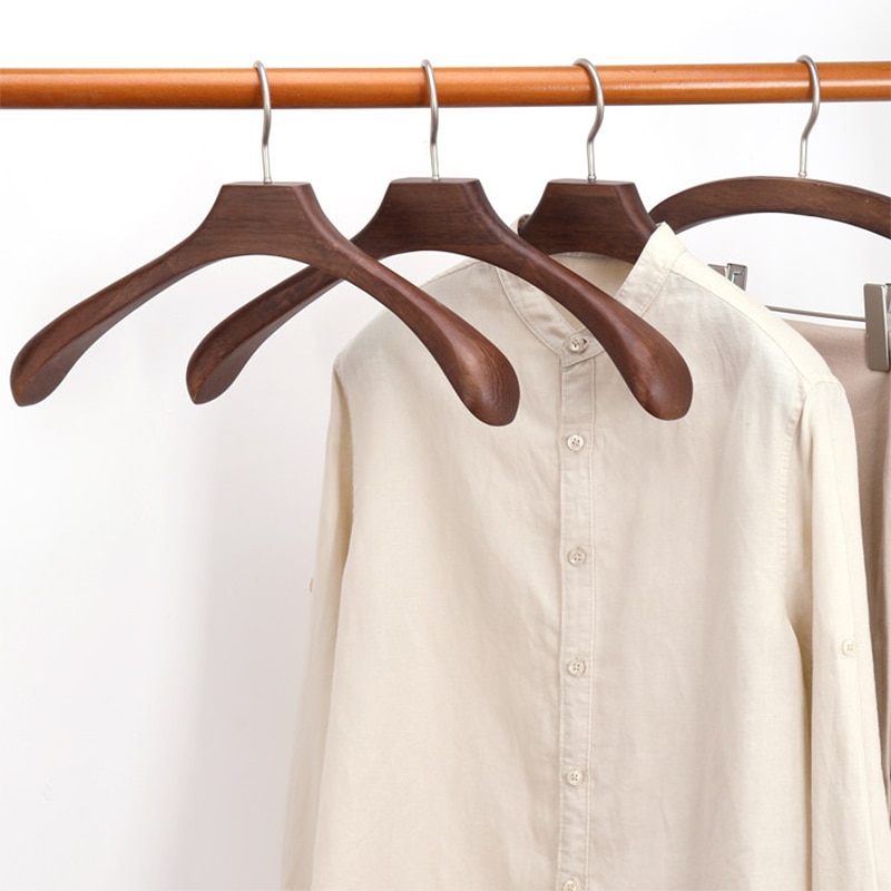Cintres de vêtements en bois de luxe pour adultes, cintre de costume, organisateur de placard, garde-robe avec large épaule