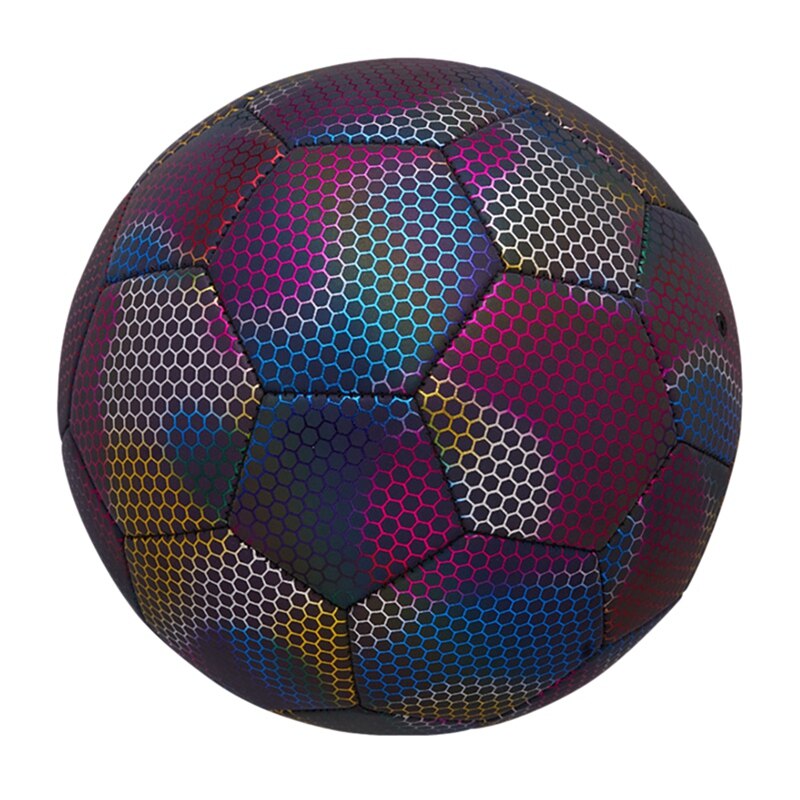Reflektierende FußBall Ball leuchtend Nacht glühen Fußbälle Erwachsene Art Ausbildung Größe5 Fußbälle Kamera Blitz Reflektierende: Ursprünglich Titel