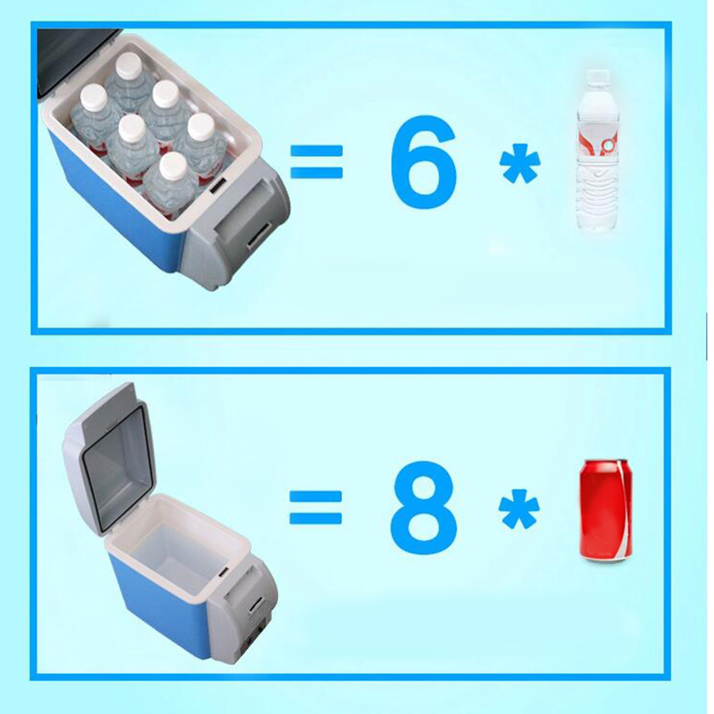 12V 7.5L Mini Car Fridge Cooler and Warmer Box for Car Vehicle (Blue)