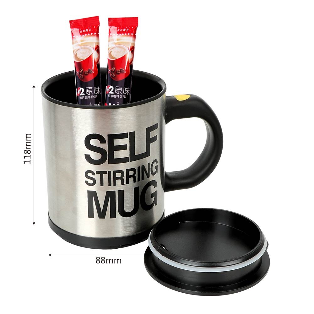 400ml automatische zelfroerende mok elektrische luie dubbel geïsoleerde slimme beker roestvrijstalen thermische beker koffiemelkmengbeker