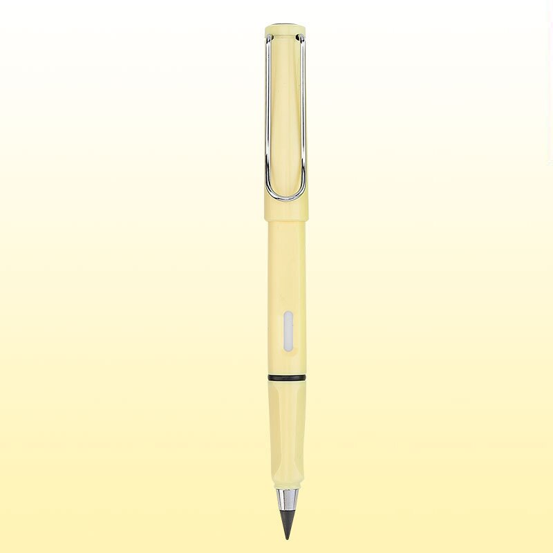 Lápiz eterno de escritura ilimitada, respetuoso con el medio ambiente, sin tinta, suministros escolares, herramienta de pintura de bocetos, novedosos para niños: Amarillo claro