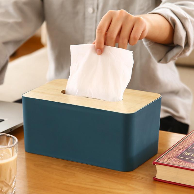 Nodic Tissue Box Wooden Cover Napkin Case Simple Toilet Paper Box Napkin Holder Tissues/Wipes Storage Boxes Paper Dispenser