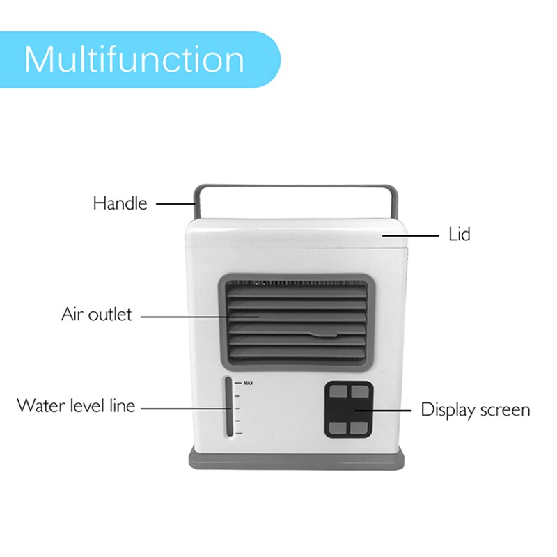 3 In 1 Draagbare Usb Mini Airconditioner Cool Cooler Fan Luchtbevochtiger Luchtreiniger Auto Airconditioner Voor Home Office