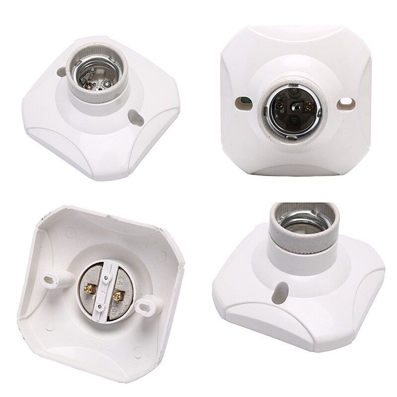 1PC E27 Lamp Holder E27 Bulb Holder Lamp Socket Ceramic Lamp Bulb Socket Lamp Base 2 Styles