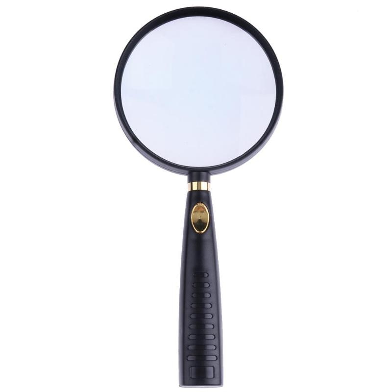 1pcs 90 mm 10X Frame Handheld Magnifying Glass Optical Glass Lens Wood Handle Magnifier For Reading Map Newspaper Jewelry Loupe