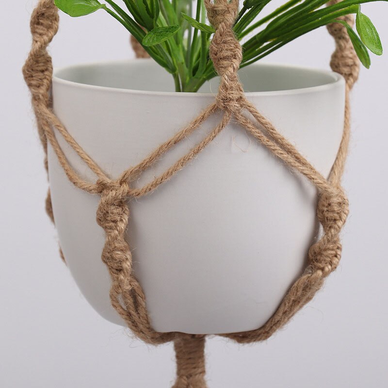 Pot Hanging Hemp Rope Macrame Plant Hanger Holder Flower Pot Hanging Basket Home Vertical Garden Decoration