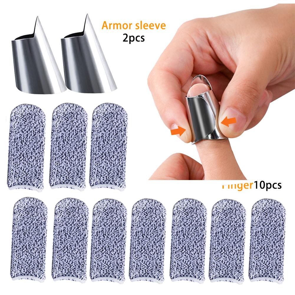 Adjustable Vegetable Harvesting Cutter Anti-Cut Metal Finger Cover Practical Harvesting Device Hand Protector Gardening Tools 3p