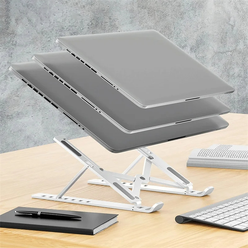Bærbar laptop-stander, foldbar notebook-støtte, baseholder, justerbar riser, kølebeslag til bærbar computer og tablet-tilbehør