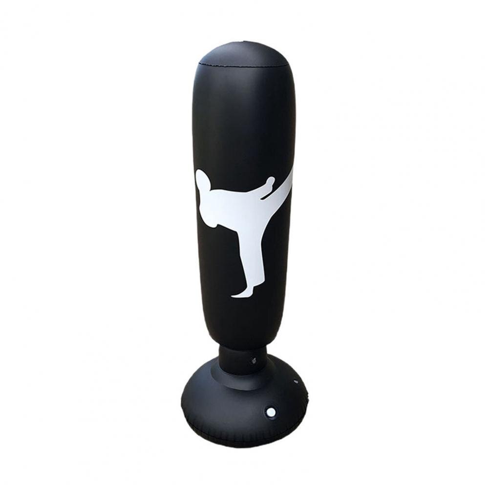 Bolsa para golpes de boxeo inflable para niños y adultos, saco de arena para Karate, Taekwondo, punzonado, herramienta de entrenamiento de núcleo de fuerza, 63 pulgadas: Black White