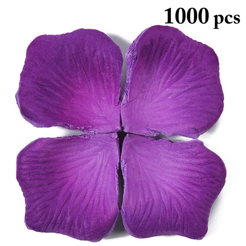 1000 stk rosenblade dekorative kunstige kronblade blomsterblad bryllup ægteskab værelse engagement rosenblade til bryllupsfest indretning: Lilla
