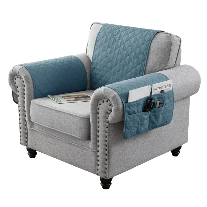 1impostato diviso Sedia reclinabile Bracciolo Copertura Antiscivolo Cani animale domestico Divano Bracciolo Asciugamano Poltrona Schienale Divano Coperture per Soggiorno: rubino rosso